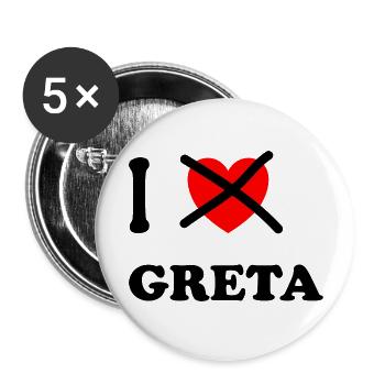 Greta mag ich nicht mehr - Buttons groß 56 mm (5er Pack) - Weiß - Vorne
