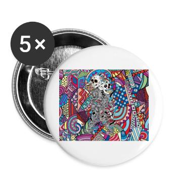 4 Original - Buttons groß 56 mm (5er Pack) - Weiß - Vorne
