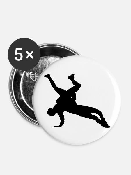 ringen silhouette design - Buttons groß 56 mm (5er Pack) - Weiß