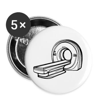 Radiology MRI Scanner One Line Art Manip Radio - Buttons large 2.2''/56 mm (5-pack) - white - Front