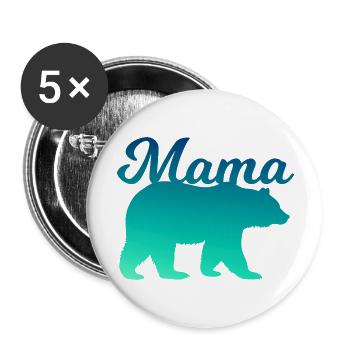 MAMA BEAR - Buttons large 2.2''/56 mm (5-pack) - white - Front