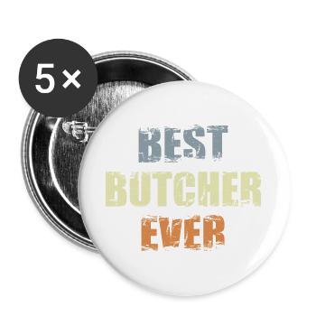 Bester Metzger aller Zeiten - Buttons groß 56 mm (5er Pack) - Weiß - Vorne