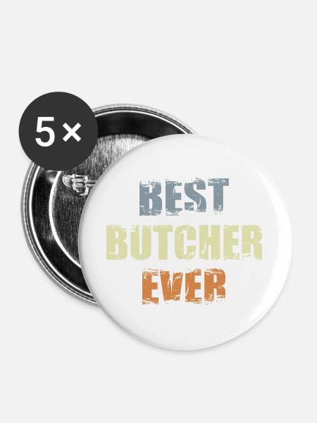 Bester Metzger aller Zeiten - Buttons groß 56 mm (5er Pack) - Weiß