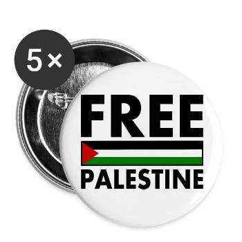 Free palestine - Buttons groß 56 mm (5er Pack) - Weiß - Vorne