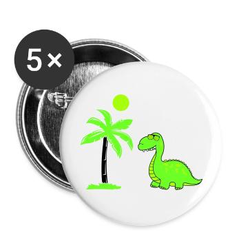 dinosaurier palme 02 - Buttons groß 56 mm (5er Pack) - Weiß - Vorne