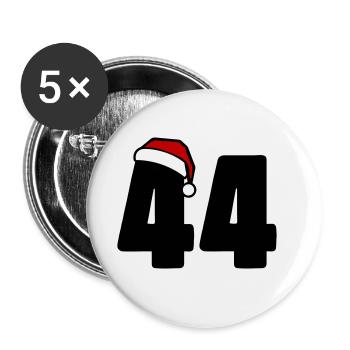 44 Zahl Weihnachten - Buttons groß 56 mm (5er Pack) - Weiß - Vorne
