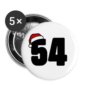 54 Numéro Noël - Lot de 5 grands badges (56 mm) - blanc - Devant