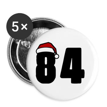 84 Numéro Noël - Lot de 5 grands badges (56 mm) - blanc - Devant