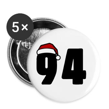 94 Numéro Noël - Lot de 5 grands badges (56 mm) - blanc - Devant