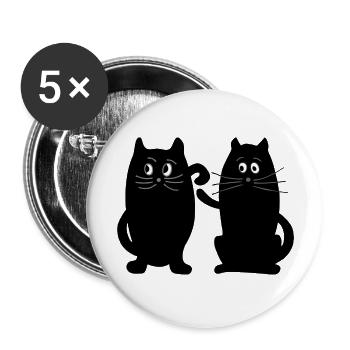 Chats - Lot de 5 grands badges (56 mm) - blanc - Devant