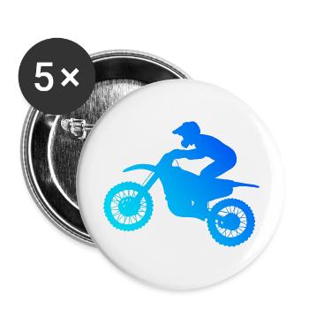 Hommes Dirt Bike Freestyle Motocross Femmes - Lot de 5 grands badges (56 mm) - blanc - Devant