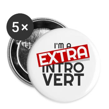 Si vous êtes introverti, prenez-le !! - Lot de 5 grands badges (56 mm) - blanc - Devant