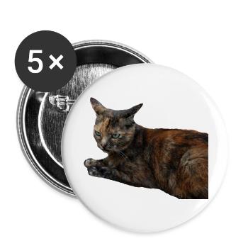 Cat Kitten Funny Cat Shirt Gift - Buttons large 2.2''/56 mm (5-pack) - white - Front