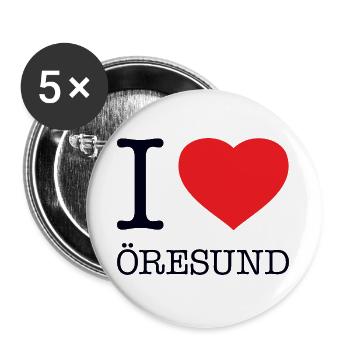 I LOVE ÖRESUND - Buttons large 2.2''/56 mm (5-pack) - white - Front