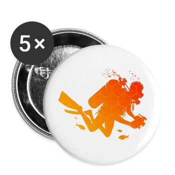 Men's Scuba Diver Scuba Diver Diving - Buttons large 2.2''/56 mm (5-pack) - white - Front