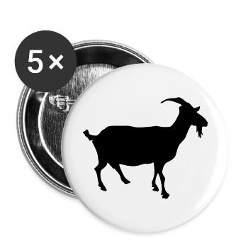 ziege silhouette - Buttons groß 56 mm (5er Pack) - Weiß - Vorne