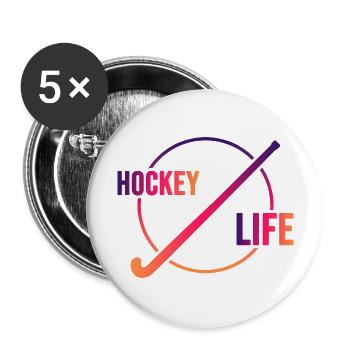 Field Hockey Hockey Team Hockey Stick - Buttons large 2.2''/56 mm (5-pack) - white - Front