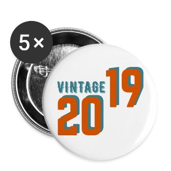 Vintage rétro 2019 - Lot de 5 grands badges (56 mm) - blanc - Devant