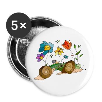 Snails - Buttons large 2.2''/56 mm (5-pack) - white - Front