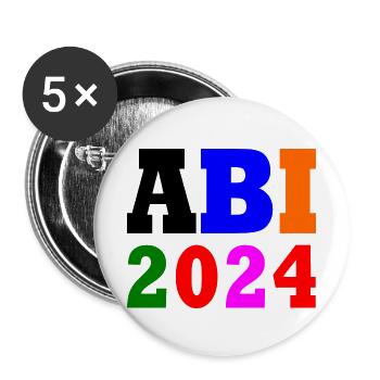 Abi 2024 - Buttons groß 56 mm (5er Pack) - Weiß - Vorne