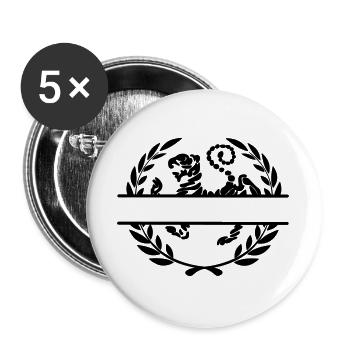 Tiger im Lorbeerkranz Shotokan Karate - Buttons groß 56 mm (5er Pack) - Weiß - Vorne