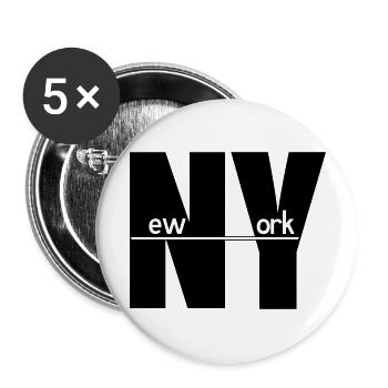 New York - Buttons groß 56 mm (5er Pack) - Weiß - Vorne