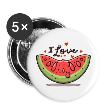 WATERMELON - Buttons large 2.2''/56 mm (5-pack) - white - Front
