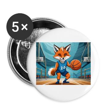 Niedlicher kleiner Teufel Fuchs Alltag – Kekse - Buttons groß 56 mm (5er Pack) - Weiß - Vorne