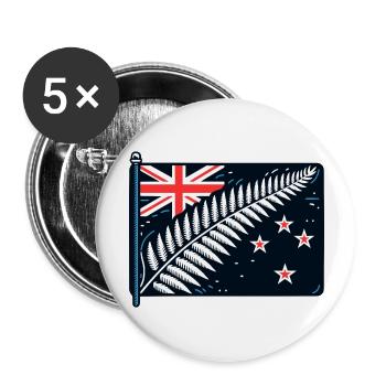 New Zealand Aotearoa Kiwi 10 - Buttons large 2.2''/56 mm (5-pack) - white - Front