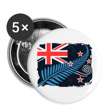 New Zealand Aotearoa Kiwi 11 - Buttons large 2.2''/56 mm (5-pack) - white - Front