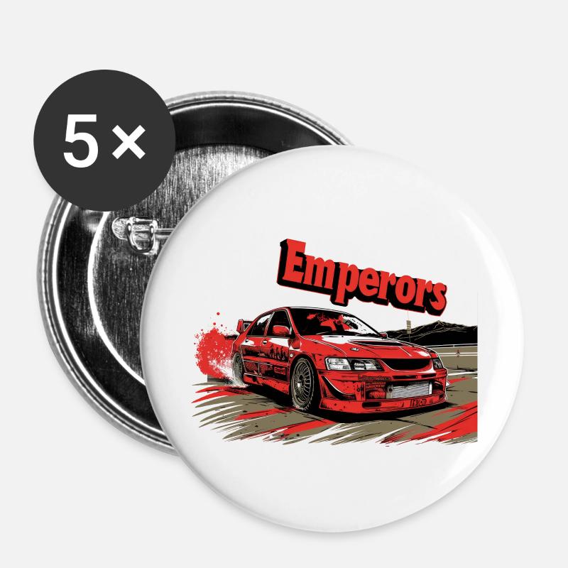 Emperors Lancer Evo 6 - Buttons large 2.2''/56 mm (5-pack) - white