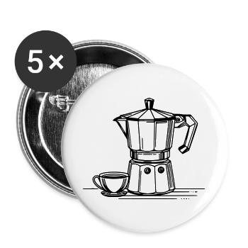 Bialetti - Buttons groß 56 mm (5er Pack) - Weiß - Vorne