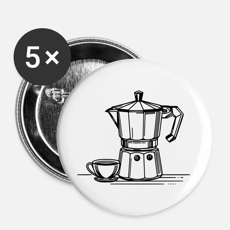 Bialetti - Buttons groß 56 mm (5er Pack) - Weiß