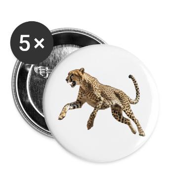 Gepard - Buttons groß 56 mm (5er Pack) - Weiß - Vorne