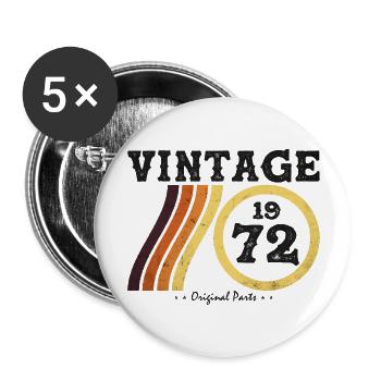 Limited Edition Vintage 1972 - Classic Retro 52 - Buttons large 2.2''/56 mm (5-pack) - white - Front