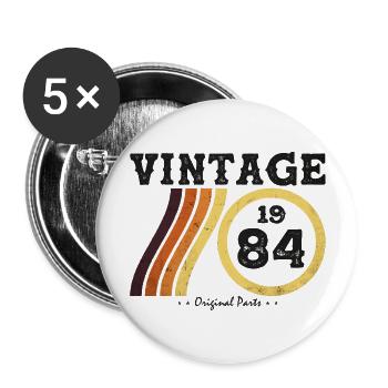 Classic Vintage 1984 - Édition Limitée Retro 40 - Lot de 5 grands badges (56 mm) - blanc - Devant