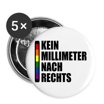 kein millimeter nach rechts - Buttons groß 56 mm (5er Pack) - Weiß - Vorne