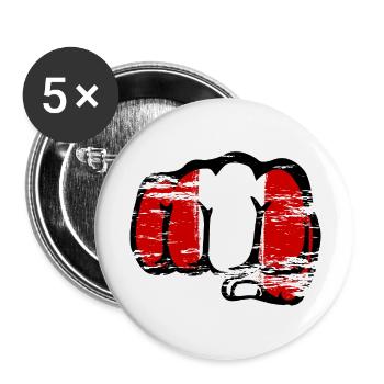 Peru Flagge Faust Hand used - Buttons groß 56 mm (5er Pack) - Weiß - Vorne