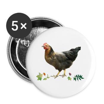 Chicken - Buttons large 2.2''/56 mm (5-pack) - white - Front
