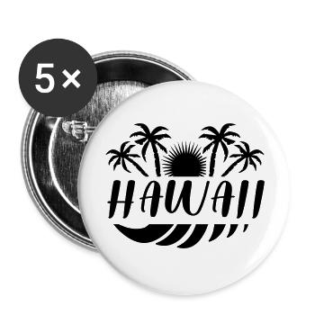 Hawaï - Lot de 5 grands badges (56 mm) - blanc - Devant
