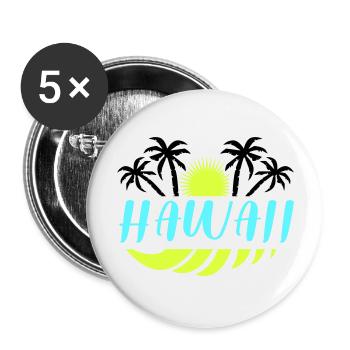 Hawaï - Lot de 5 grands badges (56 mm) - blanc - Devant