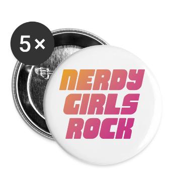 Nerdy Girls Skirt - Buttons large 2.2''/56 mm (5-pack) - white - Front