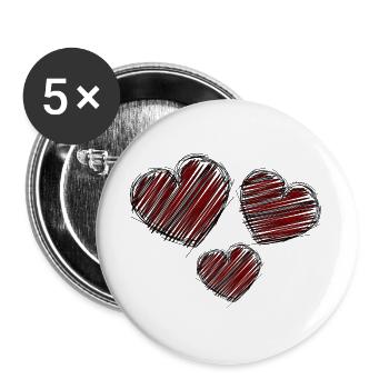 COUPLE. JUST MARRIED. Bachelorette party. VALENTINE'S DAY. LOVE. - Buttons large 2.2''/56 mm (5-pack) - white - Front