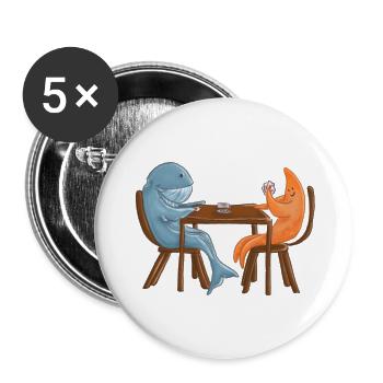 Playing Cards - Buttons groß 56 mm (5er Pack) - Weiß - Vorne