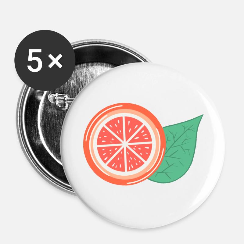 Orange - Buttons large 2.2''/56 mm (5-pack) - white