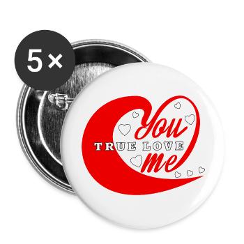 YOU&ME True Love - Buttons groß 56 mm (5er Pack) - Weiß - Vorne