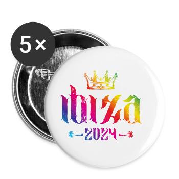 Ibiza 2024 Crown Multicoloured - Buttons large 2.2''/56 mm (5-pack) - white - Front