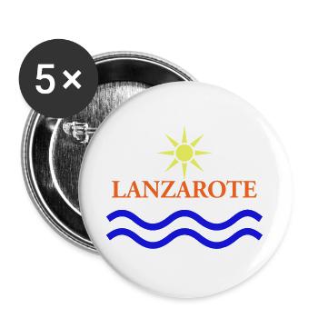 LANZAROTE-Iles Canaries-Espagne - Lot de 5 grands badges (56 mm) - blanc - Devant