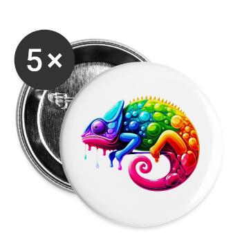 Chameleon - Buttons large 2.2''/56 mm (5-pack) - white - Front