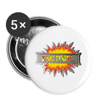 Lebe schnell - Buttons groß 56 mm (5er Pack) - Weiß - Vorne
